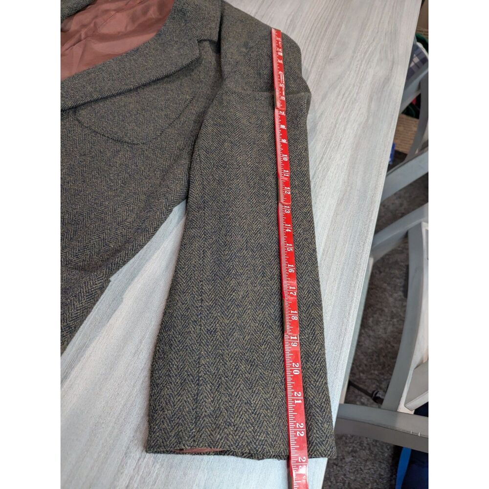 Vintage L'Homme Mens Grey Brown Wool Cashmere Tweed Blazer Sport Coat Sz L - Picture 7 of 12